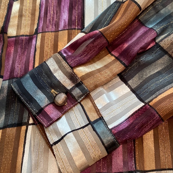 ~Yves St. Clair~ Vintage Button Polyester Shirt - Picture 3 of 4